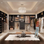 ROOMTEC 19.5" Double Hanging Closet Unit, Modular Closet System with Hanging Rod, Wardrobe Organizer for Bedroom or Walk-in Closet, Wall Mounted, Customizable Clothes Storage Unit, Black