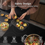 Electric Cooktop 36 Inch 5 Burners, Matte Glass Electric Stove Top, Built-in Ceramic Cooktop with Touch Control, Fast Heat, Multiple Safety Protection, 9000W with Hard Wire for 220V~240V