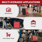 7-Drawers Rolling Tool Chest, Tool Chest with Wheels and Drawers, Rolling Box with Locking System, Tool Box with Wheels for Garage, Warehouse, Workshop (BlackRed)