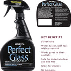 HOPE'S Perfect Glass Cleaner, Streak-Free, Ammonia-Free Window, Mirror, Screen, and Shower Door Cleaner, Indoor and Outdoor Glass Surfaces, 32 Fl Oz Spray Bottle and 67.6 Fl Oz Refill, Pack of 1
