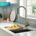 KRAUS Bolden Touchless Sensor Commercial Style 2-Function Single Handle Pull Down Kitchen Faucet in Spot-Free Antique Champagne Bronze, KSF-1610SFACB