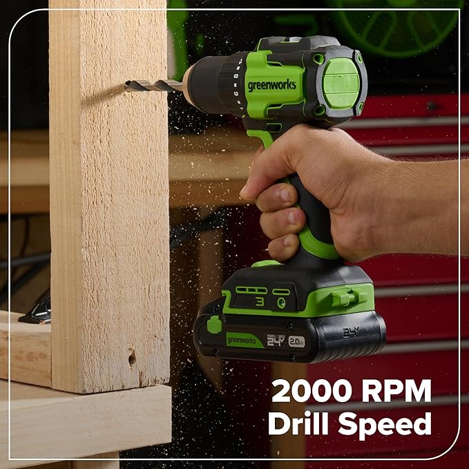 Greenworks 24V Cordless Brushless 6PCs Combo, Drill/Driver+Impact Driver+6.5" Circular Saw+Recip Saw +Oscillating Tool+Flashlight, 2.0Ah+4.0Ah Batteries (24,000mAh Power Bank) and 65W USB-C Charger
