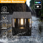 4 Pack Outdoor Wall Lights Exterior/Interior LED Wall Sconces IP65 Waterproof Square Aluminum Wall Lamps Outdoor Lighting Fixture Up and Down Lights Modern Black 12W 3000K Warm Lights