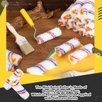 Leumoi 100 Pcs Paint Roller Covers 1/2 x 4 Inch Microfiber Paint Roller Covers Paint Brush Cover Small Roller Nap Mini House Painting Supplies for Painting Wall DIY Household Tool (Red Blue)