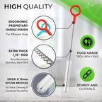 Heavy Duty Cleaning Brushes Set of 4 - Extra Long Straw Cleaners for Metal and Plastic Reusable Drinking Straws, to Clean Small Spaces, Sippy Cups, Water Bottles - Sturdy Hard Brush Bristles