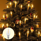 25 Pack C7 LED Replacement Christmas Light Bulbs,Clear 0.6W Energy Efficient E12 Candelabra Base,Shatterproof Warm White 2700K for Christmas Trees,Holiday String Decorations,Patio,Garden,Halloween