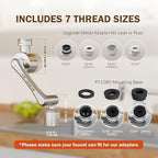 Frizzlife Water Filter for Sink Faucet Extender Aerator, 9pcs Filter Reduce 99% Chlorine, 1080° Rotating Brass Swivel Aerator, 2 Modes Attachment Faucet Filter for Skin/Kitchen/Bathroom Sink, FF1080