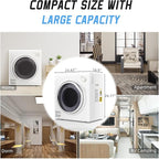 Elevon 1500W Portable Clothes Dryer, 3.5 cu.ft Electric Drying Machine for Laundry with Steel Tub for Apartment, Dorms, Compact Dryer for Small Space, Black/White