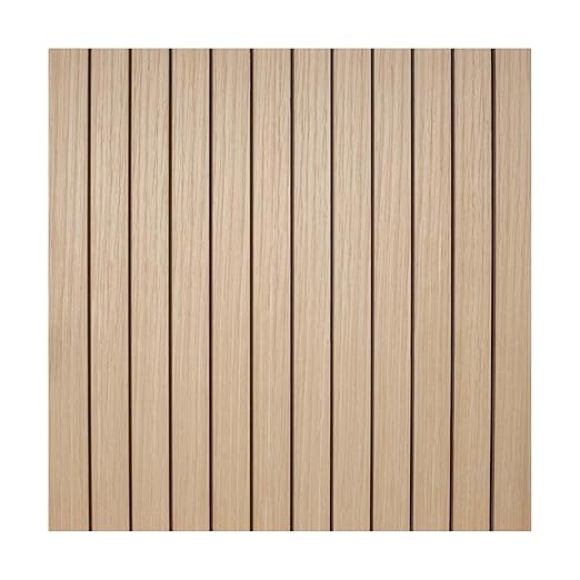 4ft x 4ft Unfinished White Oak Veneer Flexible Tambour Wall Panel with 1" 30-Degree Groove Slats, Flexible & Customizable