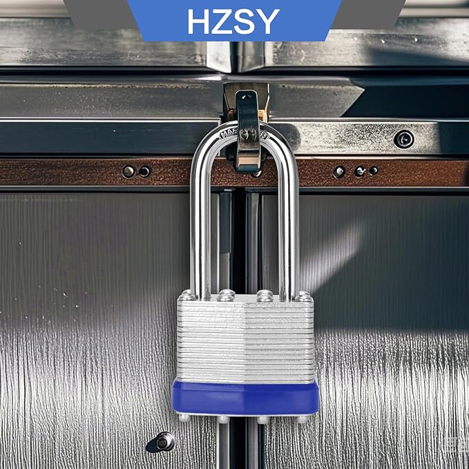 Padlocks Keyed Alike, Pack of 60, Laminated Steel Keyed Lock (1-9/16", 40mm), Padlocks with Same Key, Long Shackle, for Toolbox, Locker & StorageUnit or More