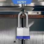 Padlocks Keyed Alike, Pack of 6, Laminated Steel Keyed Lock (1-9/16", 40mm), Padlocks with Same Key, Long Shackle, for Toolbox, Locker & StorageUnit or More