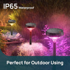 Linkind Solar Pathway Lights 8 Pack, Color Changing Christmas Decorations Outdoor Waterproof, Multicolor Warm Cool White Solar Christmas Lights for Walkway Yard Garden Landscape