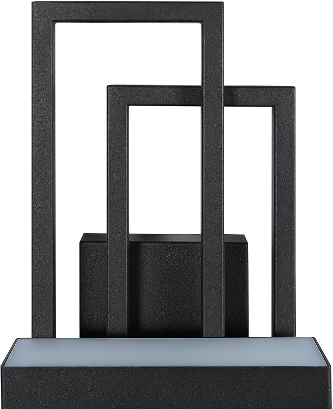 LamQee 2 Pack 20" Modern Outdoor Wall Light, Integrated LED 1000LM Exterior Lighting Fixture Rectangle Outdoor Sconce, Matte Black Metal Wall Mount Porch Light Outside Lamp for House Garage Door Patio