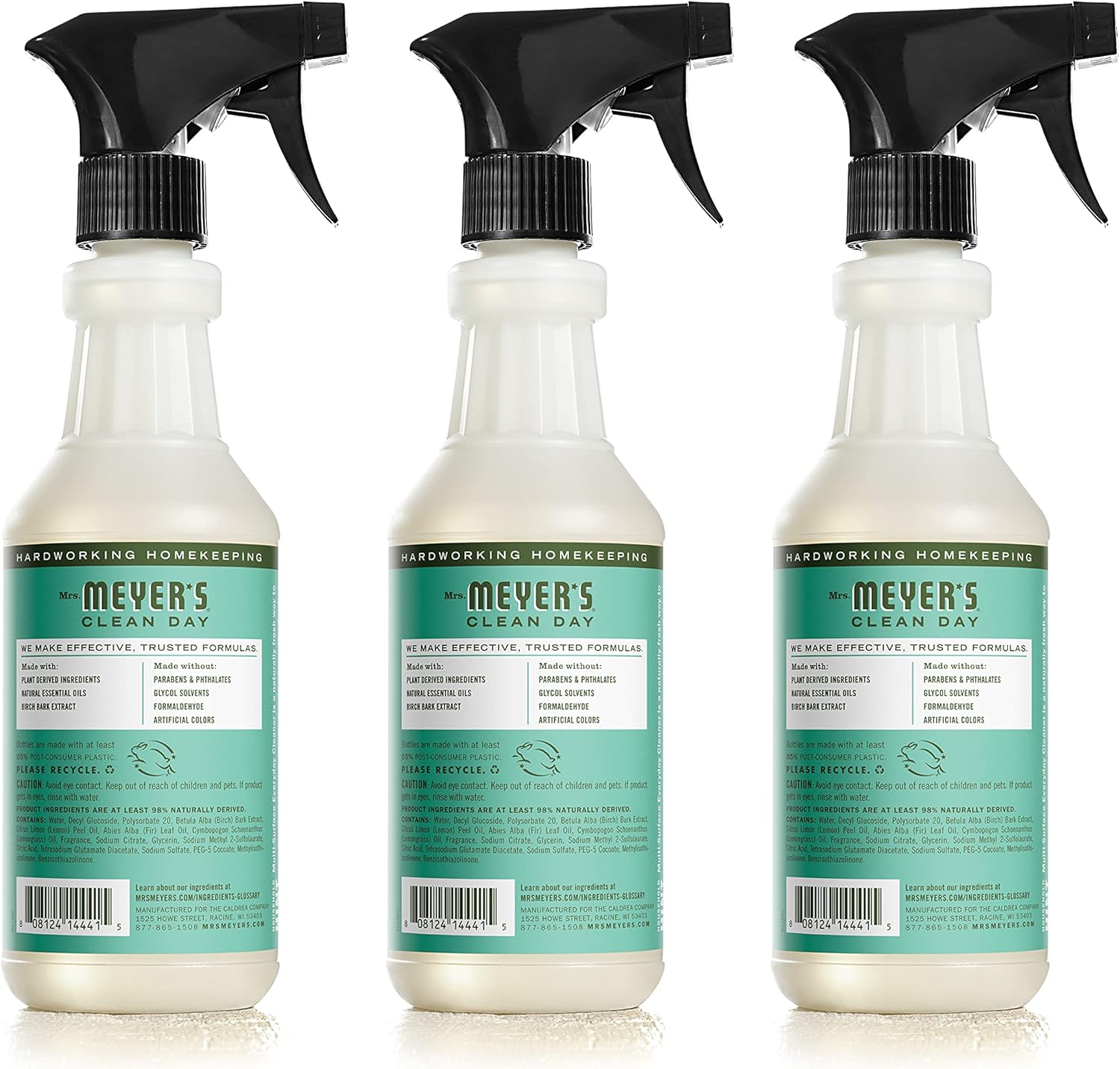 MRS. MEYER'S CLEAN DAY All-Purpose Cleaner Spray, Basil, 16 fl. oz - Pack of 3