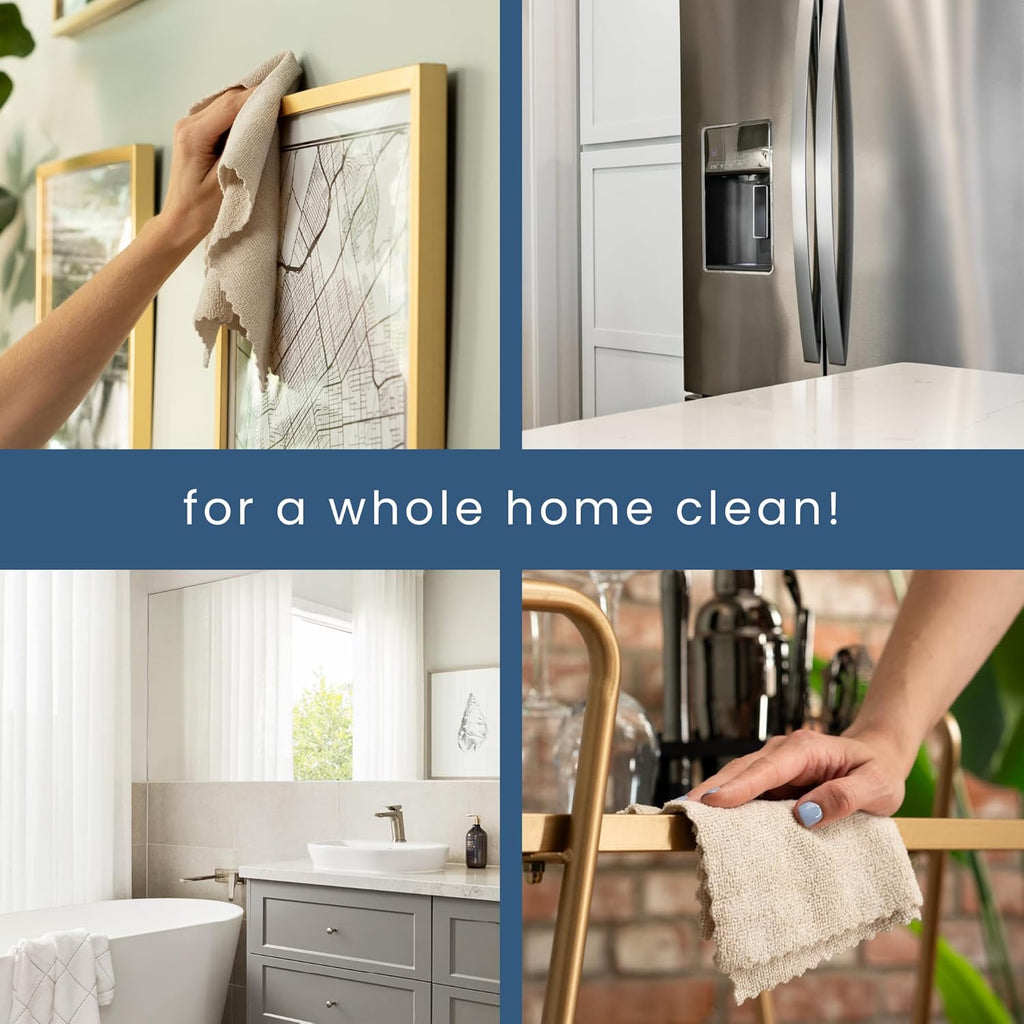 S&T INC. 50 Pack Microfiber Cleaning Cloth with Box, Bulk Towels for Home, Reusable Microfiber Towels for Cars, Cleaning Rags, Beige, 11.8 Inches x 11.8 Inches, 50 Count