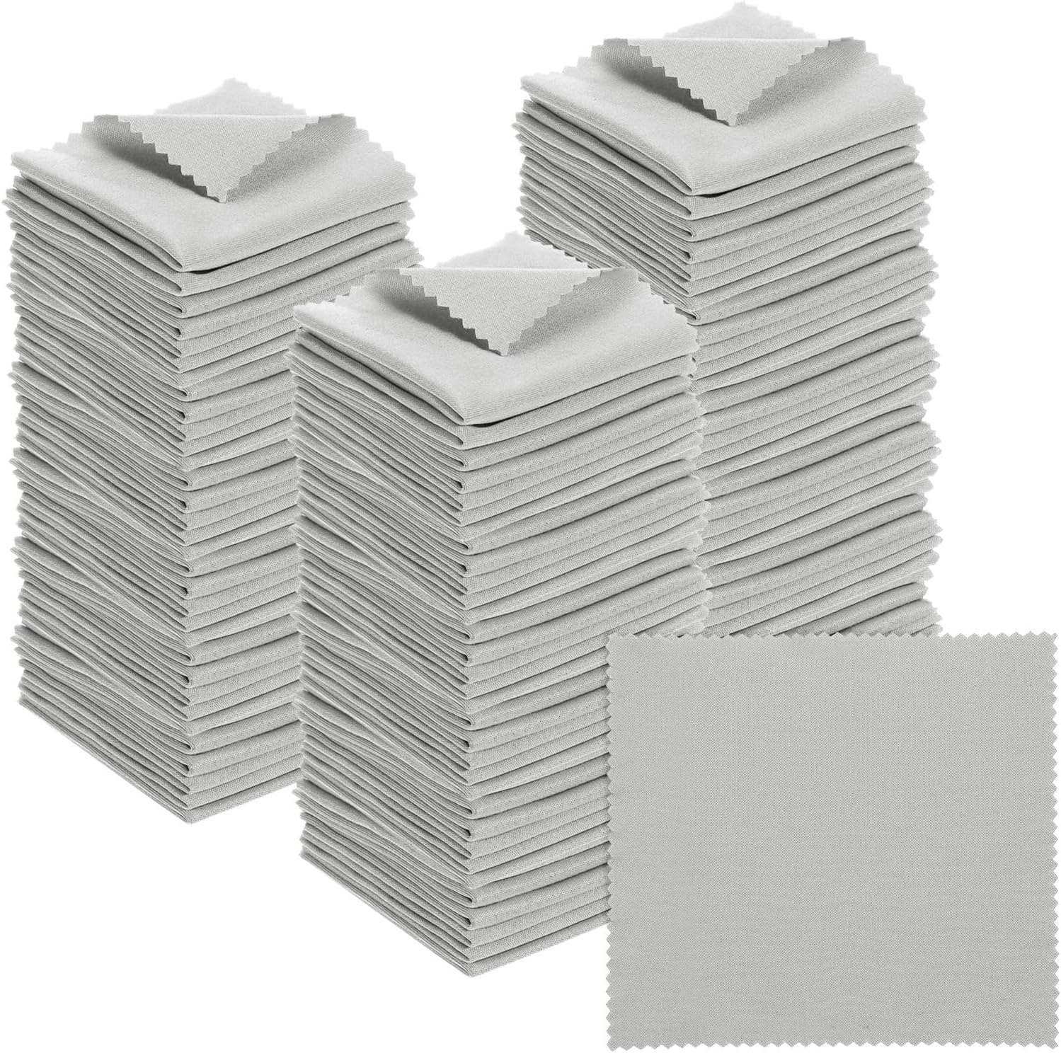 PATIKIL Eyeglass Microfiber Cleaning Cloth 5.5"x5.5", 100 Pack Glasses Cleaning Cloth Soft Wipe Screen Cloth for Camera Lens Eyeglasses Screens, Gray