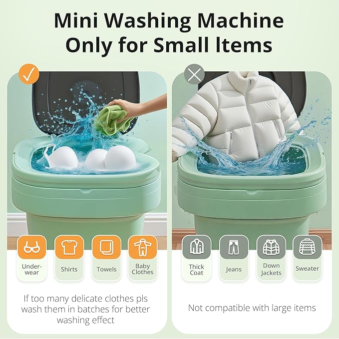 Portable Washing Machine, Mini Washer, 16L Upgraded with Spin Basket Laundry Machine, Foldable Design Ideal for Apartment, Home and Hotel, portable washer 3 Cleaning Modes Suitable for Small Clothes