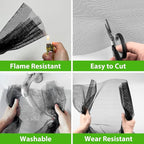 Replacement Window Screens, 59X106 Inch Durable Window Screen Mesh for Patio Porch Door Windows, DIY Adjustable Fiberglass Screen Repair Kit Sliding Net Roll Pet, Black by Ouskr