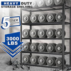 BILT HARD 48”W x 18”D x 72”H Garage Shelving, 5-Tier Heavy Duty Storage Shelves for Garage, Basement, Warehouse, Workshop, 3000 lbs Capacity