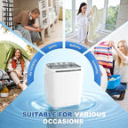 Superday Portable Washing Machine, 17.6lbs Mini Washing Machine and Spin Dryer Combo, Mini Twin Tub Laundry Machine for Camping, Apartments, Dorms, College Rooms, RV, Delicates, Grey