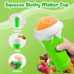 Tgosomt Slushie Maker Cups, Quick Magic Squeeze Slushy Cups, DIY Frozen Smoothies Cups, Juice Milk shake Yogurt Ice Cream Maker, Double Layers Cooling Cups, Cool Fun Gifts (Green)
