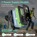 2 Packs, Plug-in Carbon Monoxide Detector, 5-in-1, with HD Display, 3Icons, for Gas, CO, Smoke, Display Temperature, Humidity, 100dB Alarm,Built-in Battery for Portable Use, Display Power Level,Black