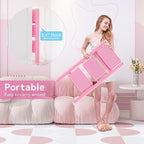 GameGem Pink Step Ladder 3 Step Folding, Small Step Stool for Women to Reach Higher Places, Widen 7.9Inch Pedal for Comfortable Use, Anti-Slip Foot for Safe Use, Sturdy and Fold Thin, 330Lbs Load