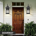 Darkaway Outdoor Light Fixtures Wall Mount, Outdoor Wall Lights Exterior Lighting Fixtures Waterproof Black Outside Wall Sconce with Seeded Glass for House Porch Hallway Garage Front Door