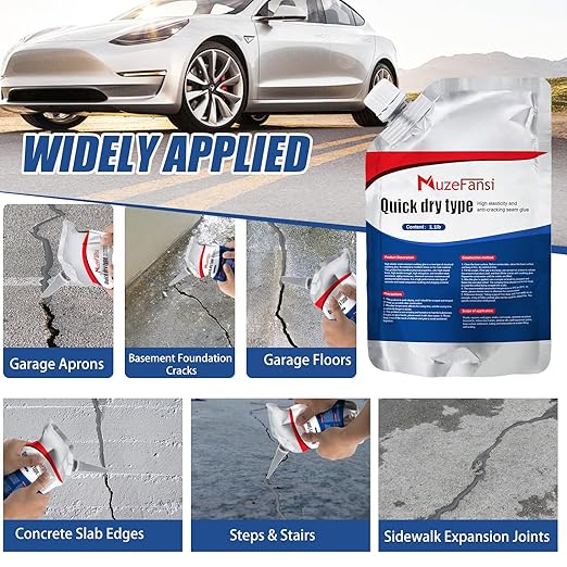 Concrete Crack Filler, Premium Crack Filler, Waterproof Self-Leveling Cement Sealant, Fast-Drying Crack Repair for Driveway, Sidewalk, Garage & Foundation – Indoor Outdoor Use (3 PCS)