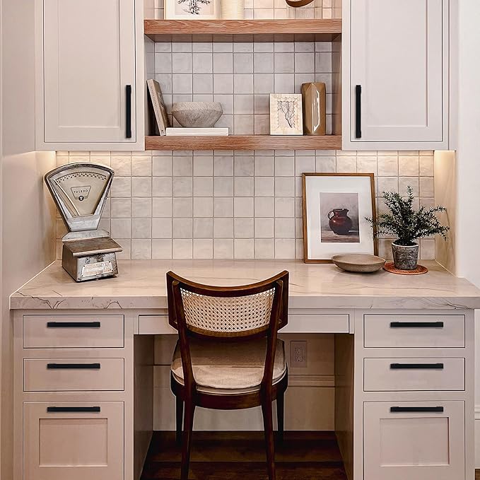 COTYKILEY 10 Pack 6-1/4Inch(160mm) Matte Black Cabinet Handles Black Kitchen Cabinet Pulls Cabinet Door Handles Kitchen Cabinet Hardware