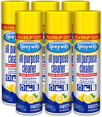 Sprayway All Purpose Cleaner with Lemon Scent, 19oz, Pack of 6 | Foaming Action, Clean, Disinfect, Deodorize | Tough on Grease, Soap Scum, Grime | EPA Approved, Kills 99.9% of Viruses & Bacteria