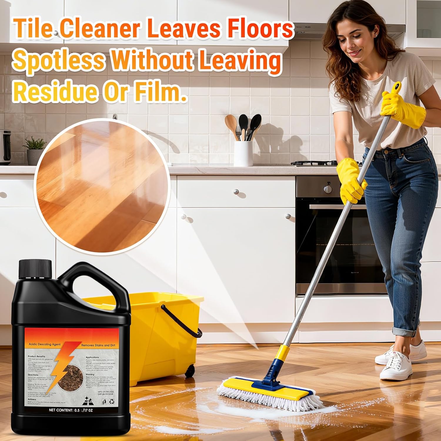 Solubril Tile Cleaner - Solubril Original floor cleaner,Multipurpose Powerful Stain Removing Tile Cleaner Liquid,Heavy Duty Floor Cleaner for Multi-Surface Use,Bathroom,Kitchen,Floors,Easy to Rinse