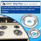 Drip Pan Electric Stove Burner Covers for Whirlpool W10196405 W10196406