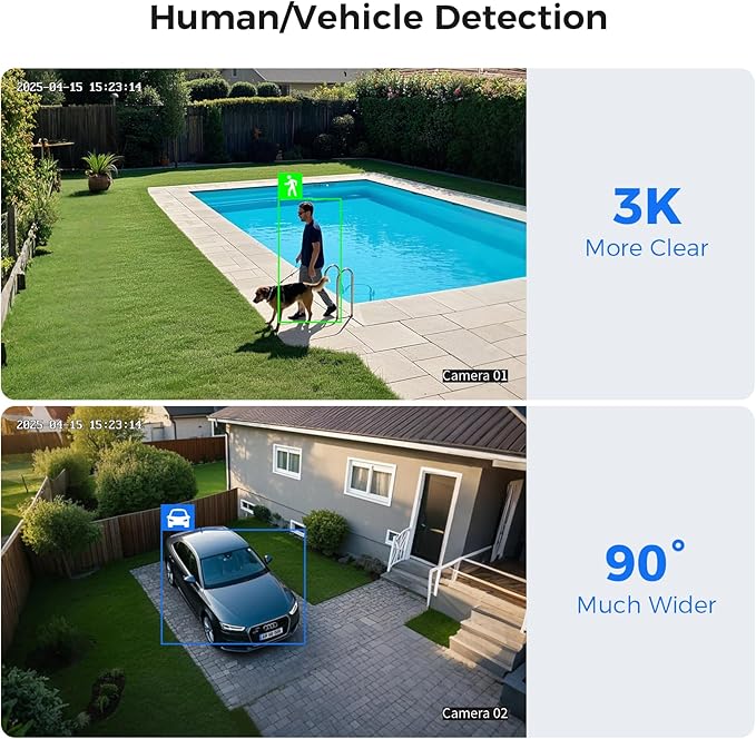 Hiseeu 16CH 3K Wired Security Camera System with Smart Dual Light,Audio,Vehicle/Person Detection,5MP 16CH DVR,16PCS 5MP IP67 Outdoor Indoor Surveillance CCTV Cameras,3TB HDD for 24/7 Home Security