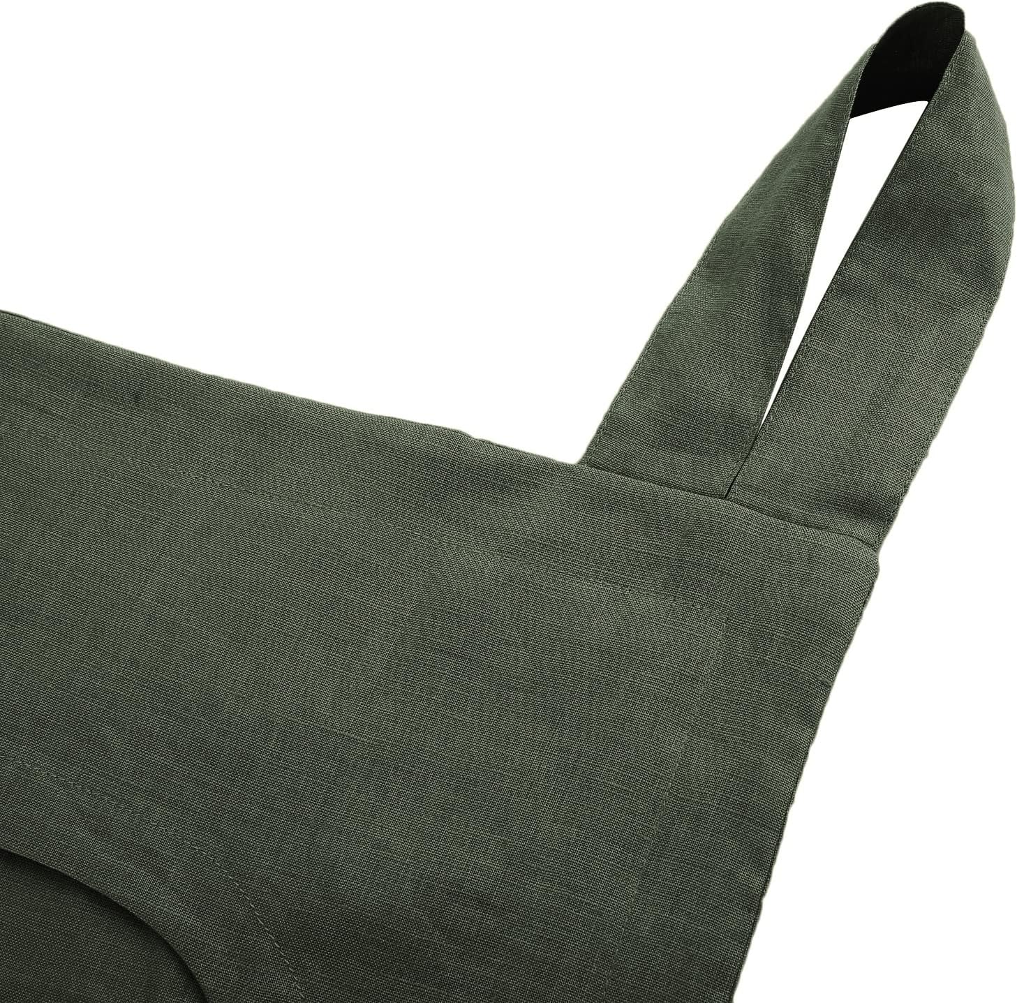 Amazhiyu 100% Linen Door Hanging Laundry Hamper Bag, 19x27 Inches Dusty Green