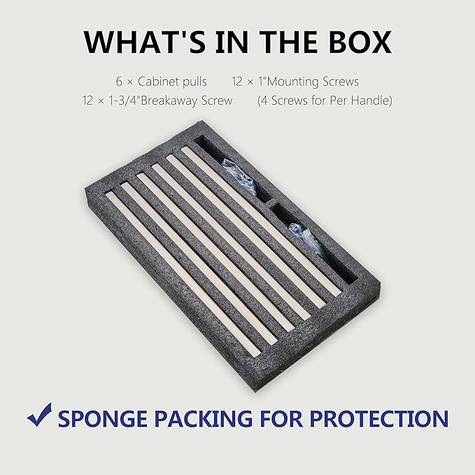 6 Pack 13.6 Inch Length|12.6 inch(320mm) Hole Center Brushed Satin Nickel Kitchen Cabinet Handles, Cabinet Pulls Kitchen Cabinet Hardware, Cupboard Pulls, Drawer Handles