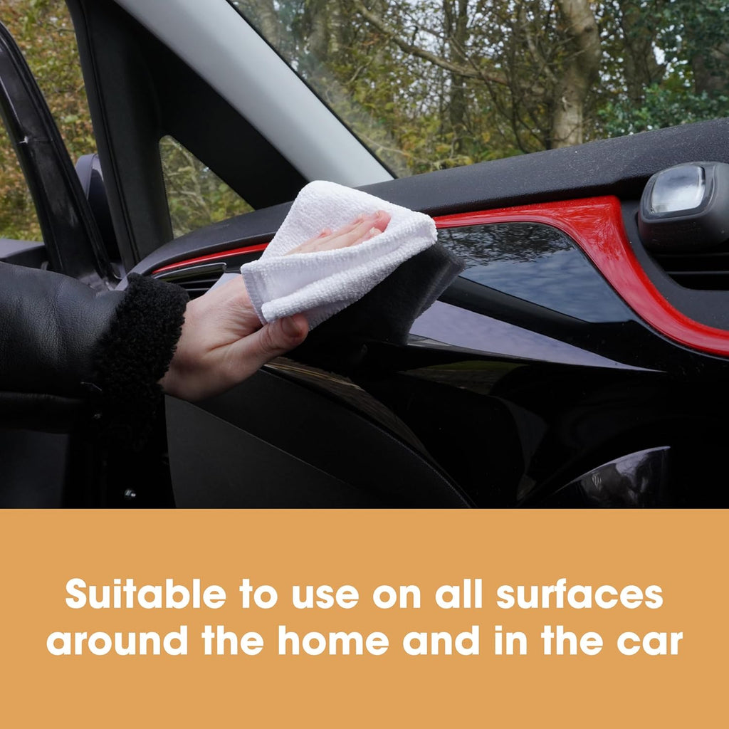 Furniture Clinic Pack of 4 Microfiber Cloths – Lint Free - White Cleaning Cloths - Reusable and Washable