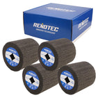 4"x4", Non-Woven Polishing Wheel, Very Fine Grit 280, 4 Pk, S/C, for Metal and Wood Surface Polishing