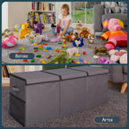 Extra Large Toy Storage Organizer with Lid - Sturdy, Collapsible Toy Chest Storage Box Design - Toys Bin with Dividers for Kids, Nursery, Bedroom, Playroom 37"x16"x14"