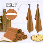 Urban Villa Kitchen Towels Set of 6 Fall Dish Towels for Kitchen 100% Cotton Rust Color Dish Cloths 20''X30'' Large Multi-Purpose Kitchen Hand Towels Highly Absorbent Kitchen Towels with Hanging Loop