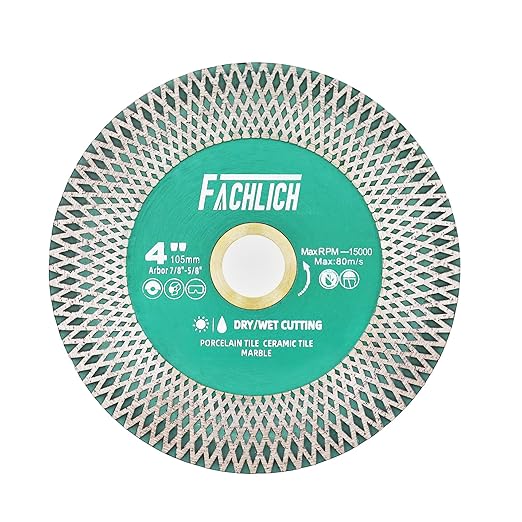 Tile Saw Blade 4" Diamond Blade 105mm for Cutting and Grinding Ceramic Tile Porcelain Marble Granite