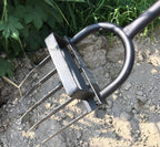 5-Tine Heavy Duty Pitch Fork for Gardening - Long Handled Digging Fork Garden Claw Weeder