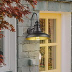 Dusk to Dawn Sensor Outdoor Barn Light Fixtures Outdoor Wall Sconces Farmhouse Wall Mount Lights Exterior Gooseneck Light Fixture Black Finish Industrial Wall Lantern for Porch, Entryways, 4 Pack