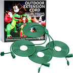 25Ft 3 Outlets Green Outdoor Extension Cords for Halloween Christmas Inflatables Blow Ups Yard Waterproof Outside with Multiple Outlets Extension Cord Power Splitter for Christmas Lights Decorations