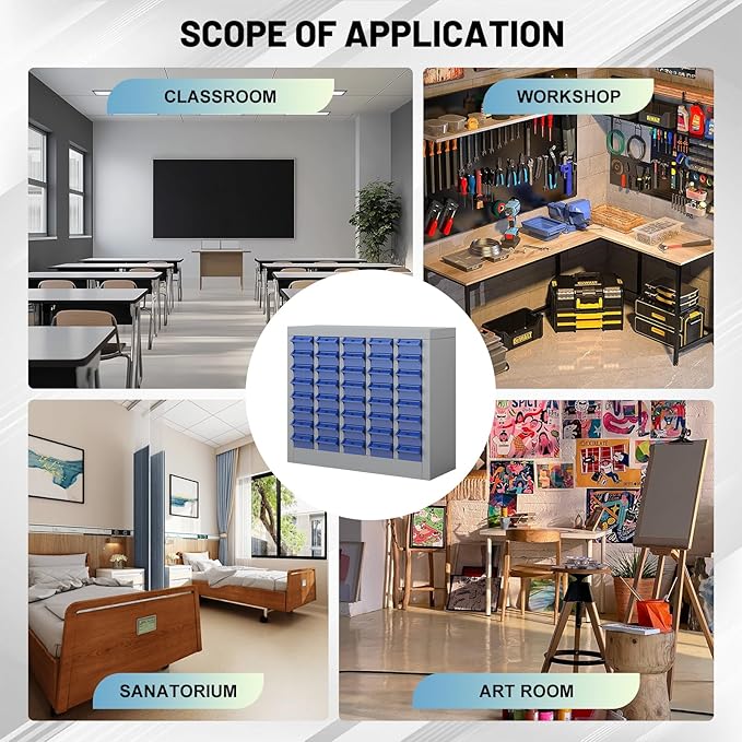 40 Drawer Tool Storage Cabinet with ABS Drawers, Bolt and Nut Organizer Parts Box, Hardware Shelving Unit for Garage and Workshop