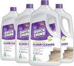 Quick Shine Hardwood Floor Cleaner 64oz, 4Pk| Use in Spray & Vac Mops| Removes Dirt & Scuff Marks| Ready-to-Use, Streak Free, No Rinse| Safer Choice Cleaner| Perfect for Gentle and Effective Cleaning