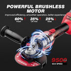 ARCCAPTAIN Angle Grinder Kit, 4-1/2 to 5",【Paddle Switch】9500RPM 1200W Brushless Power Motor Cordless Angle Grinder with 2PCS 4.0AH Batteries, 180°Rotatable Grinder Tool for Cutting/Grinding/Polishing