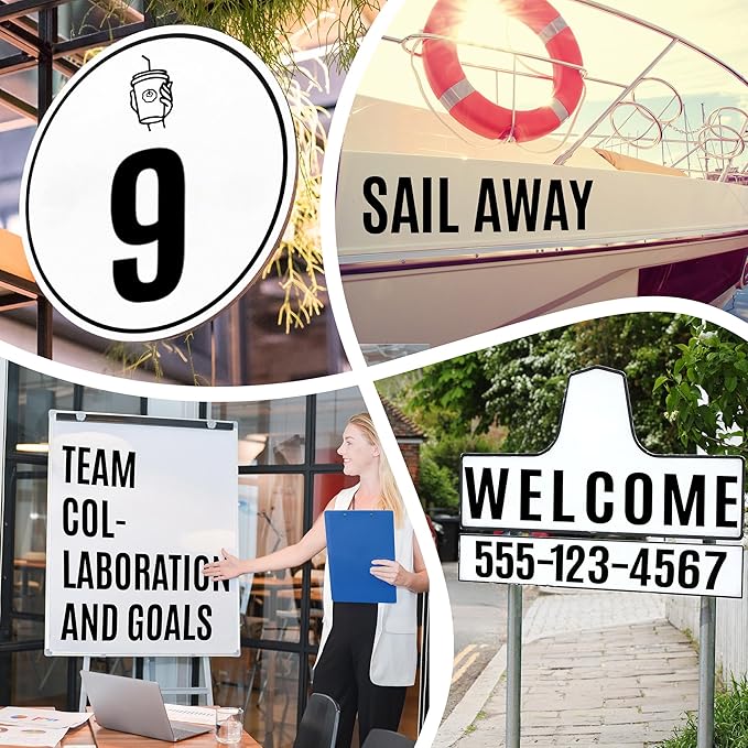 220 PCS Letter Stickers Big Font Mailbox Numbers and Letters Self Adhesive Vinyl Waterproof Alphabet Number Stickers for Bulletin Board Mailbox House Address,Cars,Poster,Business Decor(6 Inch,Black)