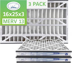 16x25x3 TRION Air Bear Cub Pleated HVAC Air Filter MERV 13 (3-Pack) (Actual Size: 15.75 x 24.75 x 3.06 Inches)