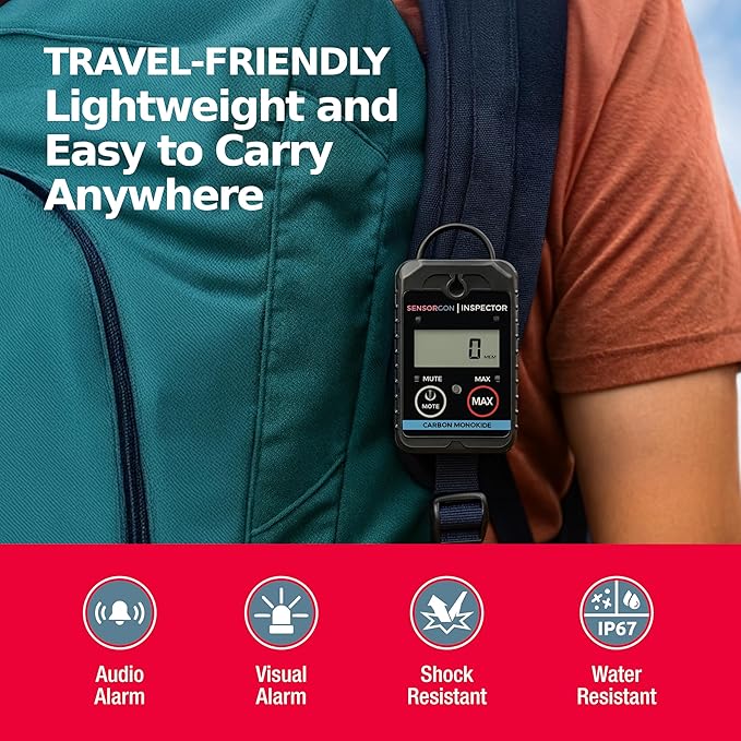 Inspector 2 Portable Carbon Monoxide Detector with Visual & Audio Alerts – Professional-Grade Digital CO Detector for Industrial & Commercial Applications